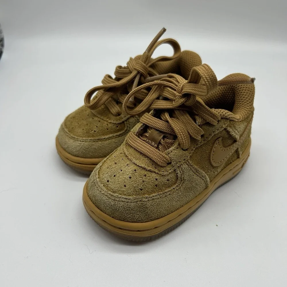 Nike Force 1 LV8 3 'Wheat' Toddler 4C Brown Suede Low Top Sneaker